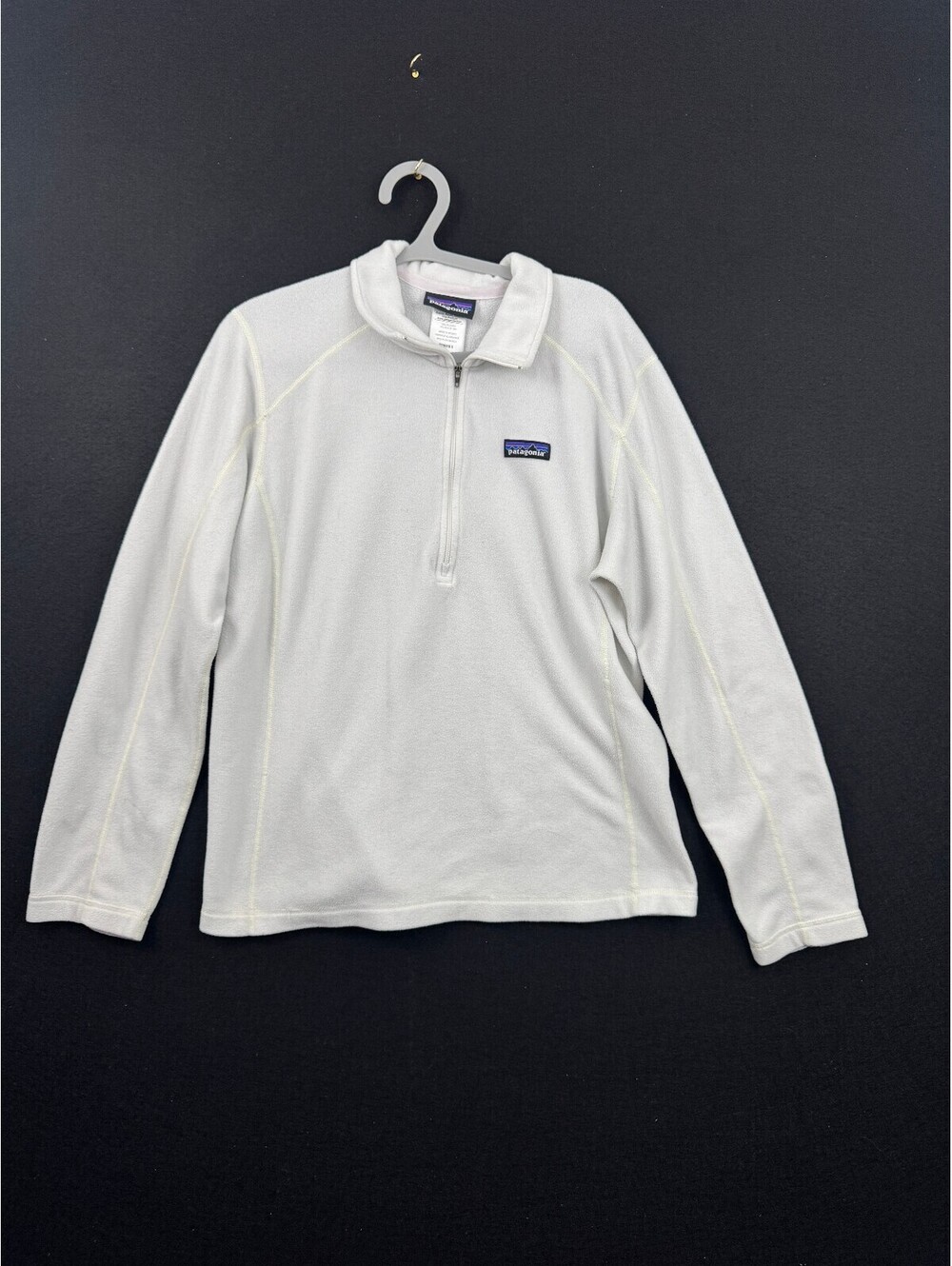 Patagonia Women's White 1/4 Zip Fleece Pullover, Size M